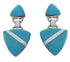 Silver And Turquoise Post Dangle Earrings TX43282